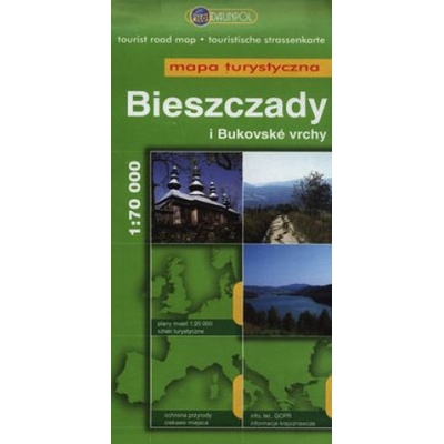 Bieszczady i bukovske vrchy Mapa turystyczna 1:70 000