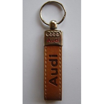 Prívesok na kľúče koženková Audi hnedá