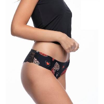 Dámske vzorované nohavičky Julimex Tanga Wild hearts, veľ. M