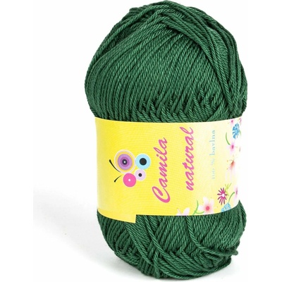 Pletací / háčkovací příze Storex CAMILA NATURAL 157 tmavě zelená, jednobarevná, 50g/125m