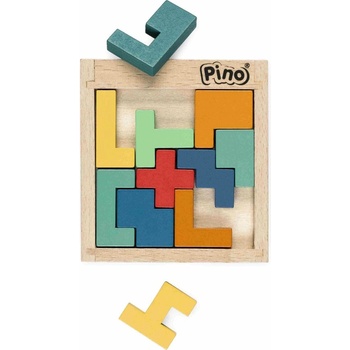 Pino Toys Дървена мини главоблъсканица Pino - 11 части, пастелни цветове (8279-11P)