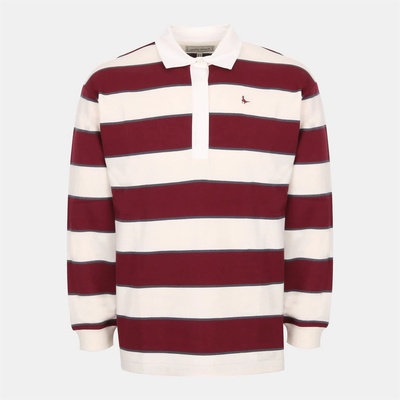 Jack Wills Блуза с яка Jack Wills Women's Cotton Polo Neck Long Sleeve Oversized Fit T-Shirt - Burg/Navy