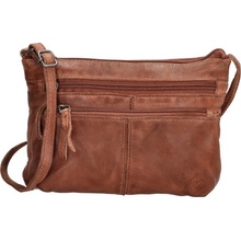 Hide & Stitches Tmavě hnědá kožená crossbody kabelka „Bonavitta“