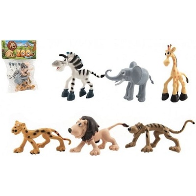 Teddies Zvířátka safari ZOO plast 9-10cm 6ks v sáčku
