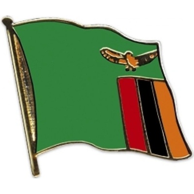 Odznak (pins) 20mm vlajka Zambia - farebný
