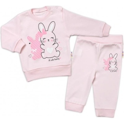 Baby Nellys Dojčenská tepláková súprava Cute Bunny ružová