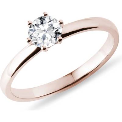 Klenota Zásnubný prsteň z ružového zlata s 0,5ct diamantom k0005074