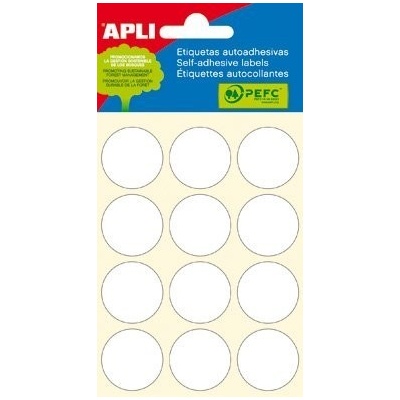 Samolepicí etikety- Apli - bílé - 25 mm, 72 ks - AO2664 – Sleviste.cz