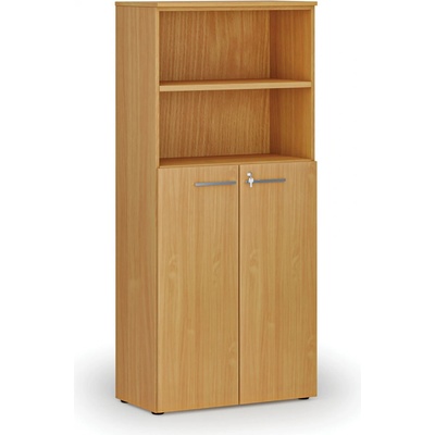 Primo Kombinovaná kancelárska skriňa WOOD, dvere na 3 poschodia, 1781 x 800 x 420 mm, buk