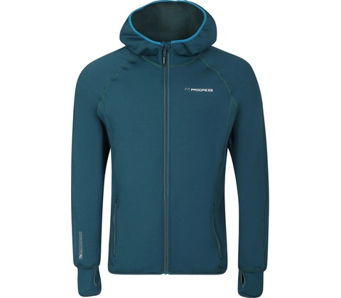 Progress TOREZ Hoody MERINO funkční sportovní petrolejová