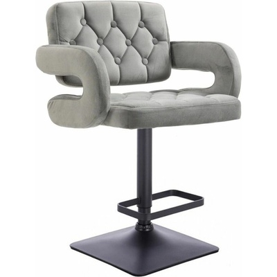 LuxuryForm Design Adria Velur na čiernej hranatej podstave šedá