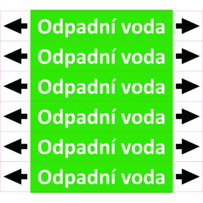 Grafiko | Odpadní voda - dle ISO 20560 - Materiál fólie s ochrannou laminací, Rozměr aršík 6 ks 26x226 mm
