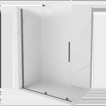 Mexen Velar плъзгаща се душ стена Walk-in 140 x 200 cm, матирано 8 mm, gun metal - 871-140-000-33-95 (871-140-000-33-95)