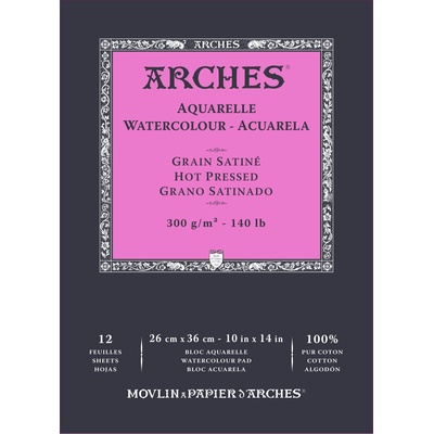 ARCHES Watercolour Hot Pressed Скицник 12 26 x 36 cm 300 g (A1795098)