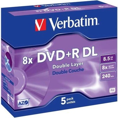 Verbatim Медия, Verbatim DVD R DOUBLE LAYER 8.5GB 8X MATT SILVER SURFACE (5 PACK) (43541)