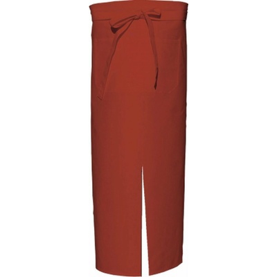 Link Kitchen Wear Bistro a barová zástěra do pasu s kapsou a rozparkem pro dynamickou práci terracota X962T