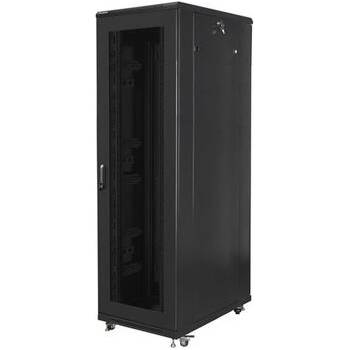 Lanberg Комуникационен шкаф, Lanberg rack cabinet 19" free-standing 42U/800x1000 (flat pack) with mesh door black (FF01-8042-23B)