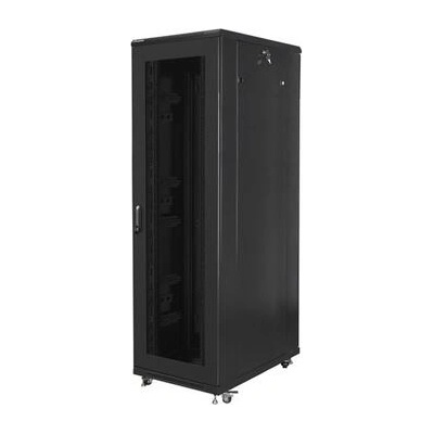 Lanberg Комуникационен шкаф, Lanberg rack cabinet 19" free-standing 42U/800x1000 (flat pack) with mesh door black (FF01-8042-23B)