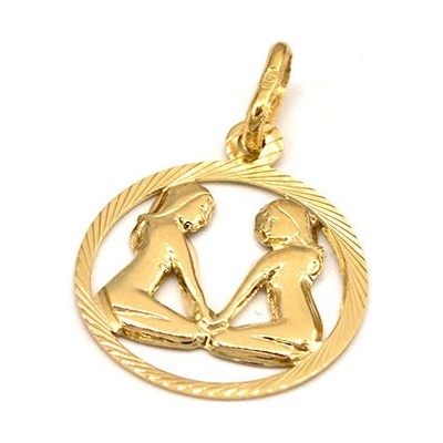 B&B Goldinvestic Zlatý přívěsek blíženci v kruhu N5062