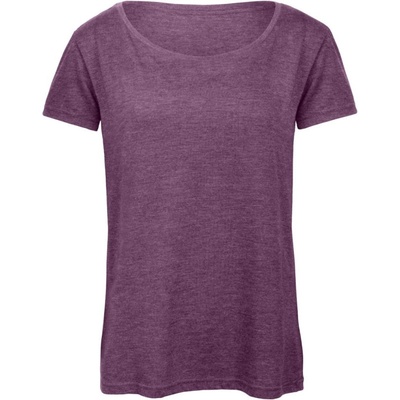 B&C Tričko Triblend dámské krátký rukáv COT 01TW56i3300 Melír purpurová