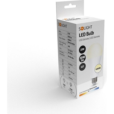 Solight LED žárovka , klasický tvar, 22W, E27, 4000K, 270°, 2090lm