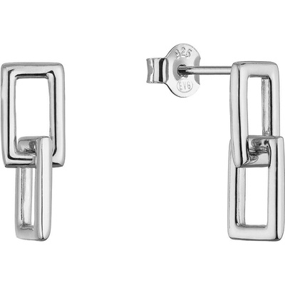 Evolution Group Stříbrné náušnice dvojité obdélníky 61150