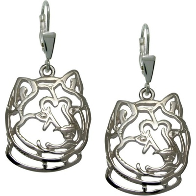 Strieborne Tlapky Shiba Inu strieborné náušnice 460