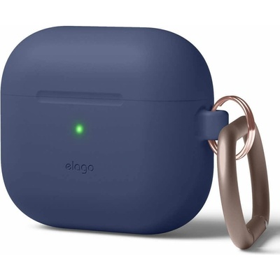 elago Защитен калъф Elago AirPods 3 Silicone Hang Case, за Apple AirPods 3, силиконов, с карабинер, тъмносин (EAP3HG-HANG-JIN)