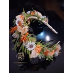 Radi handmade Флорална диадема с бежави и бели цветя (1024)