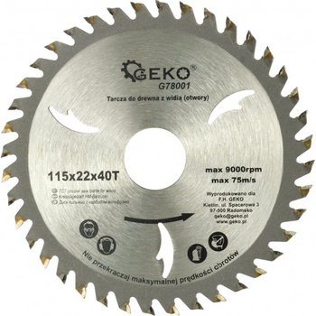 GEKO Kotouč pilový vidiový s otvory, 115x22x40T