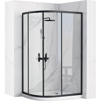 Rea Душ кабина REA Look Black 80x100 + Корито за душ кабина Look White (KPL-K7901)