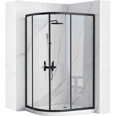 Rea Душ кабина REA Look Black 80x100 + Корито за душ кабина Look White (KPL-K7901)