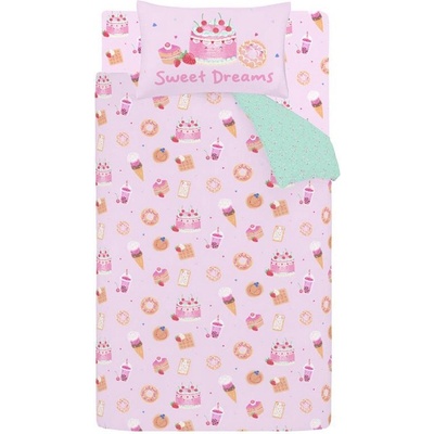 Catherine Lansfield Розово единично детско спално бельо 135x200 cm Sweet Treats - Catherine Lansfield (BD/60575/W/SQS/PK)