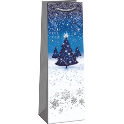 ARGUS Darčeková taška na víno (13 x 37.5 cm) - Stromčeky s hviezdami 08390138
