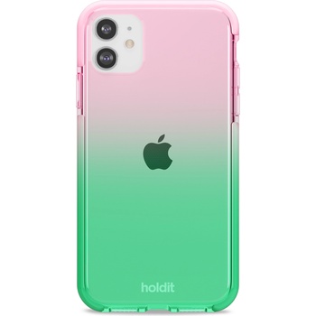 Holdit Гръб Holdit Seethru Case за iPhone 11/XR - Grass green/Bright Pink