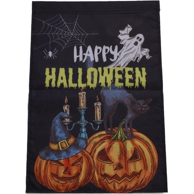 Dekorace Halloween vlajka s prošitým lemem 46x32cm