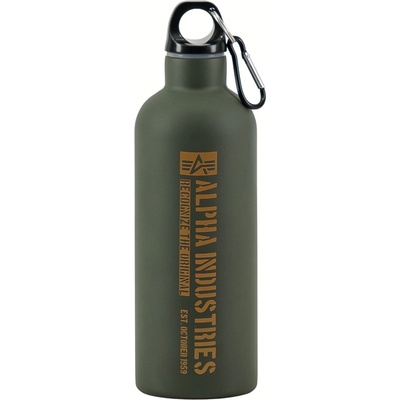 Alpha Industries Nerezová láhev Logo Water tmavo olivová 500 ml
