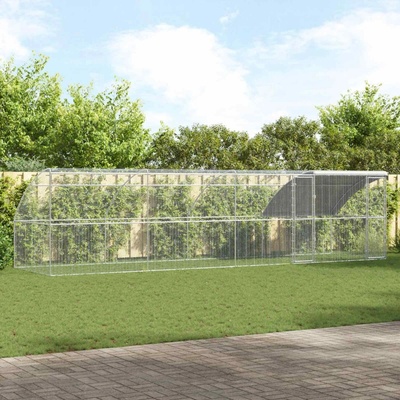 vidaXL Klec na kuřata 4 ks 800 × 200 × 200 cm ocel a PE stříbrná 9799.3381111