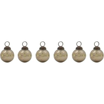 House Doctor Sklenená vianočná ozdoba Racco Champagne – set 6 ks
