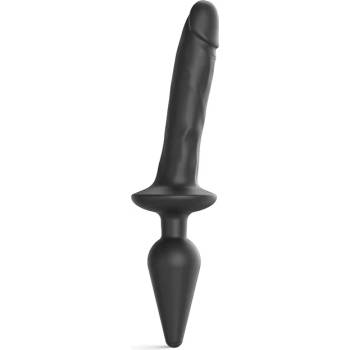 Image 1 of Strap On Me Realistic Switch Plug-in 2in1 Dildo & Butt Plug Black L