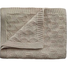 Mushie pletená detská deka z organickej bavlny vzorkovaná Beige