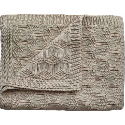 Mushie pletená detská deka z organickej bavlny vzorkovaná Beige