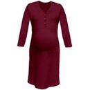 Jožánek tehotenská dojčiace nočná košeľa Pavla 3/4 bordó