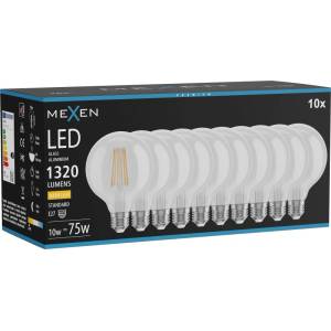 Mexen Vintis 10x LED крушка с нажежаема жичка E27, G95, 10W, Топла - 2700K, 1320 lm, (L157-E27-1027-00x10)