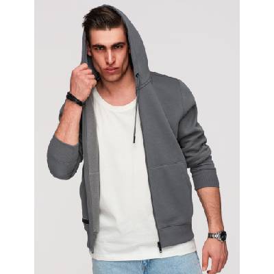 Ombre Clothing Мъжки памучен суитчър BASIC с цип Ombre Clothing Ombre Clothing | Siv | МЪЖЕ | S