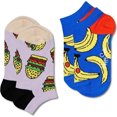 Чорапи Happy socks Lunchtime Low socks 2 pairs - Blue / Purple (Multicolor)