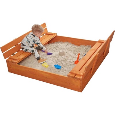 ATMOWOOD Dřevěné impregnované pískoviště s lavičkami 120 x 120 cm