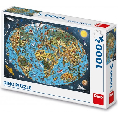 DINO Kreslená mapa světa 1000 dílků