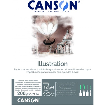 Canson Illustration Skicák v lepené vazbě A4 200g 12 listů – Hledejceny.cz