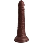 KING COCK Pipedream King Cock Elite 7" силиконово дилдо Dual Density Cock, кафяво (P23239)